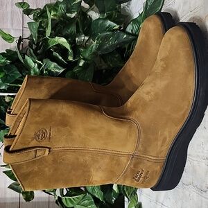 Georgia Boot NWOB Black Bottom Wellington Men's Tan Boots 11M